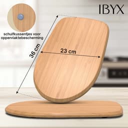 Ibyx Bamboe Schuifplank - Krasvrije Onderzetter met Wieltjes voor Koffiezetapparaat, Airfryer & Espressomachine - Keuken Organizer — thumbnail 4