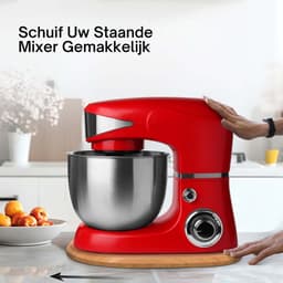 Ibyx Bamboe Schuifplank - Krasvrije Onderzetter met Wieltjes voor Koffiezetapparaat, Airfryer & Espressomachine - Keuken Organizer — thumbnail 6