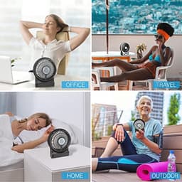 Draagbare Mini Bureauventilator met 3 Snelheden en Oplaadbare Batterij — thumbnail 3