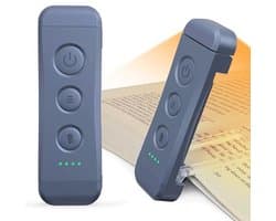 Oogvriendelijke leeslamp met 3 kleuren en 5 dimbare helderheden, oplaadbare boekenlamp voor boekenliefhebbers