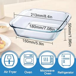 Glazen mini-ovenschaal 0,5 l – Hittebestendige bakplaat voor oven, magnetron en airfryer — thumbnail 4