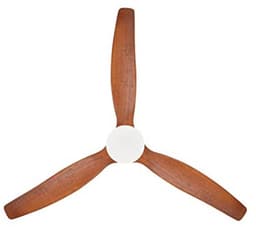 Witte Plafondventilator met Donkere Houten Vleugels - Stil, Dimbaar Licht en Timer - Ø 132 cm — thumbnail 2