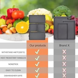 Siliconen Bakplaat Set voor Oven - Herbruikbare Antiaanbak Bakplaten voor Airfryer en Magnetron, Veilig en Makkelijk Schoon te Maken — thumbnail 7