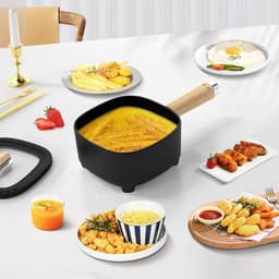VIN® Hotpot Electrisch – Kaasfondue Pan Elektrische Multipan – Multifunctioneel 2L - Chinese Fondue 350/800Watt – Saute Pan – Friteuse – Hete Pan- Stomer – Langzame Kookplaat – Gemakkelijk Schoon te Maken - Zwart — thumbnail 6