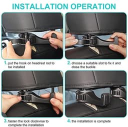 2-in-1 Autohoofdsteun Haken met Telefoonhouder - Multifunctionele Hoofsteun Haak voor Auto — thumbnail 5