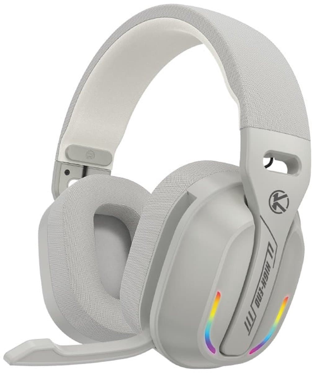 Ntech - Gaming Headset met Microfoon en RGB Light Wit - koptelefoon draadloos - Draadloze Game Headset 2.4GHz, USB C Geschikt voor PlayStation 5, - Bluetooth Gaming Headsets — afbeelding 1