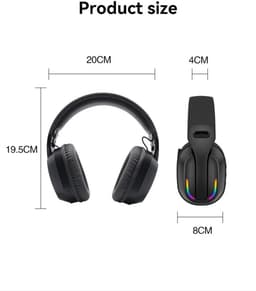 Ntech - Gaming Headset met Microfoon en RGB Light Zwart - koptelefoon draadloos - Draadloze Game Headset 2.4GHz, USB C Geschikt voor PS4, PS5, Xbox One, Xbox Series, PC en Nintendo Switch 2 - Bluetooth Gaming Headsets — thumbnail 7
