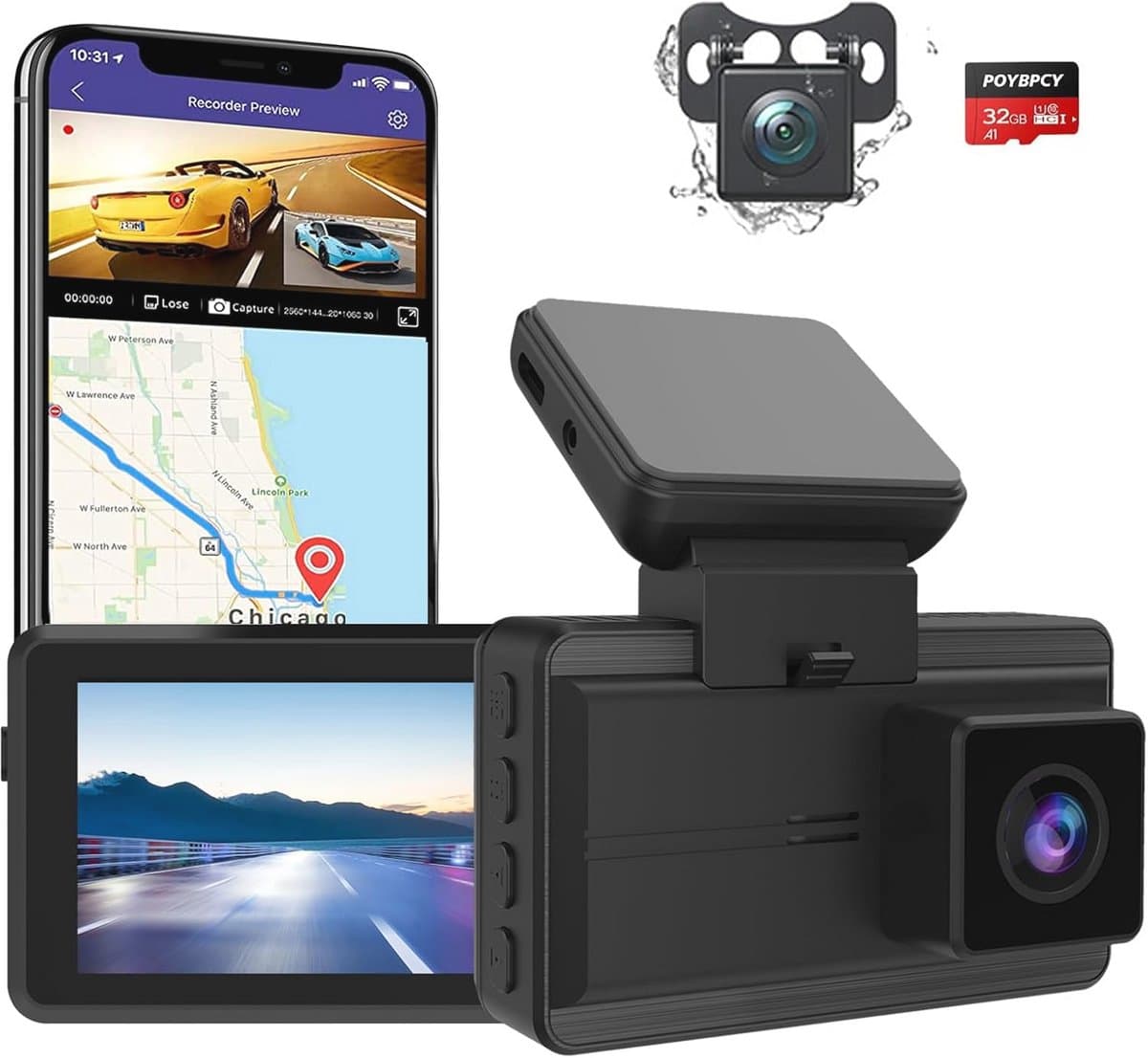 Dashcam 4K met App, Wifi, GPS, en Geavanceerde Functies — afbeelding 1