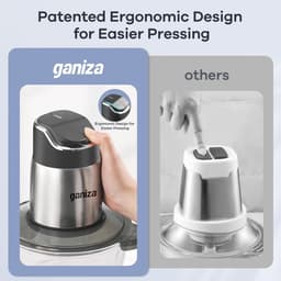 Foodprocessor en vleesmaler met glazen en roestvrijstalen kommen, 450W motor en oververhittingsbeveiliging — thumbnail 3