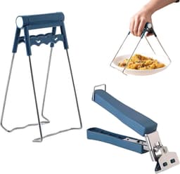 Keukentang Set - Anti-verbrandingsclips - Hete Borden Verplaatsen - Roestvrij Staal - 2 Maten - Blauw — thumbnail 7