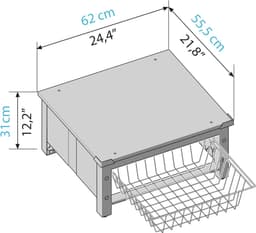 Wasmachine Verhoger - Ombouw - Kast - Zilver — thumbnail 5