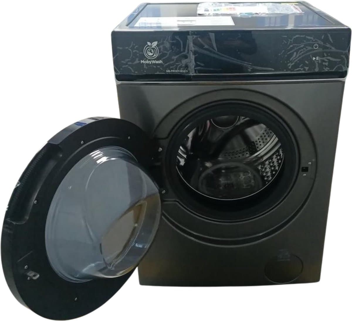 MobyWash Wasmachine AI Functie Zwart 10 KG 1400 Toeren — afbeelding 1