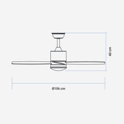 Zwevende Plafondventilator met LED Verlichting en Afstandsbediening - 106 cm - Stil en Energiezuinig — thumbnail 5