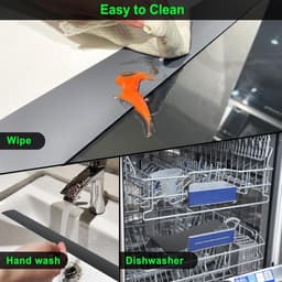 Afdichtstrip voor kookplaten - Siliconen afdichtingsstrip - Vulstrip voor kieren - Dicht kieren af ​​tussen keukenbladen, apparaten, fornuizen, ovens, wasmachines en drogers - Set van 2 stuks (Zwart) — thumbnail 4