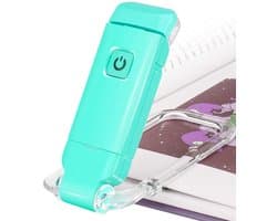 Draagbare USB Oplaadbare Boekenleeslamp -1 Stuk- Klembare Verstelbare Studie Lamp Voor In Bed - Meer Blauw - Hoge Kleurweergave (CRI≥90) - Model SJ-004