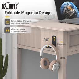 Zelfklevende Hoofdtelefoon Houder - Opvouwbare Onder Bureau Haak voor Gaming Headsets — thumbnail 2