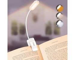 Leeslamp met Klem en Oplaadbare USB-C, 16 LEDs, 3 Kleurtemperaturen en 360° Flexibiliteit voor Nachtlezen