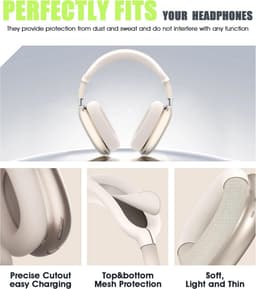 Beschermhoezen voor AirPods Max Oortjes - Siliconen Earcup Covers (Sterrenlicht) — thumbnail 2