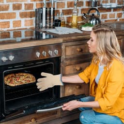 Handschoenen - Ovenhandschoenen - Ovenhandschoenen hittebestendig - BBQ handschoenen - Anti-verbrandingshandschoen - Dikke gebreide katoen - Voor binnen en buiten - Voor oven-Airfryer-Hoge temperatuur grill-Warme gerechten- Tuinieren — thumbnail 5