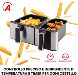 Dubbele Luchtfriteuse met 9 Liter Capaciteit en Digitale Touch Bediening — thumbnail 4