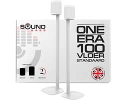 Set van 2 Witte Vloerstandaards voor Sonos One, Play:1, One SL & ERA 100 – Optimale Luisterhoogte en Kabelmanagement