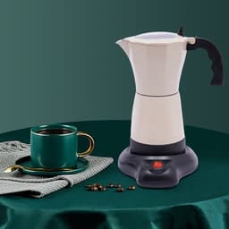 300ML Elektrische Espressomaker Met Basis Rijstwit 480W 220V Voor 6 Espressokopjes — thumbnail 4