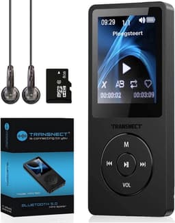 Transnect® - MP3 Speler/MP4 - Bluetooth - 8GB Geheugen- Ondersteuning tot 128 GB - HiFi Oordopjes - Zwart — thumbnail 1