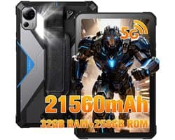 FOSSiBOT DT3 5G robuuste tablet, Android 15, 10,4 inch 1200x2000 scherm, 12 GB RAM, 256 GB ROM, WiFi 6, 21560 mAh-batterij, 66 W snelladen, 64 MP + 32 MP camera, LED-zaklamp, NFC, GPS/GALILEO/GLONASS/QZSS/BEIDOU/NavIC