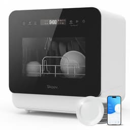 Skoov Mini Vaatwasser met waterreservoir - 5 couverts - 6 wasprogramma's - 45cm - Kleine smalle vrijstaande afwasmachine - Camping - Wit — thumbnail 1