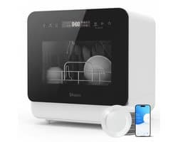 Skoov Mini Vaatwasser met waterreservoir - 3 couverts - 6 wasprogramma's - 45cm - Kleine smalle vrijstaande afwasmachine - Camping - Wit