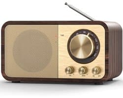 IBETTERTEC - Radio- Digitalradio- Retro Radio met Bluetooth- FM Radio- Vintage Radio met AUX/USB- Radio voor Keuken/Slaapkamer/Kantoor