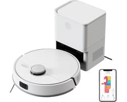 Liectroux M70 Pro 3-in-1 Robotstofzuiger met automatische leegstation, LiDAR-navigatie en 6500 Pa zuigkracht – Wit