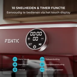 Fentic Keukenmachine 1800W, Keukenrobot met 7l RVS Mengkom, Incl. Menghaak, Garde, Deeghaak en Extra Accessoires, Keukenmixer Met Timer en 10 Snelheden — thumbnail 3