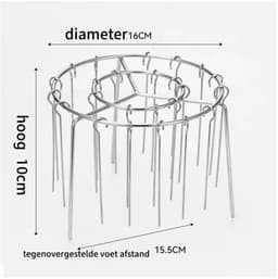1 set - Airfryer-spiesenrek - Rond verticaal huishoudrek - Airfryer-specifiek - Rek * 1 - Spiesen * 24 - Zilver — thumbnail 2