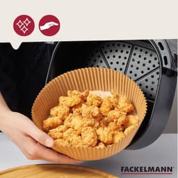 50 Papieren ronde airfryer bakvormpjes 16 cm Fackelmann — thumbnail 3