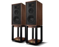 Wharfedale Super Linton Speakers & Super Linton Stands - Bundel - 3-weg, Kevlar Woofer, AMT Tweeter - Rijke Geluidskwaliteit - Iconisch Design – Walnoot/ Walnoot