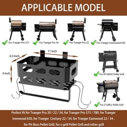 KZQ Zijmanden, opbergdozen, BBQ-accessoirerekken met haken en BBQ-accessoire-opbergdozen geschikt voor Z-Grills, Pitboss, Pro 22, 34, 575 en andere BBQ-grills. — thumbnail 2