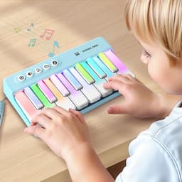 Mini Piano Keyboard voor Kinderen - Verstelbaar Volume & Lichtjes - 15 Melodieën, Leermodus, 3 Geluidseffecten - Draagbaar Muziekspeelgoed voor Baby, Peuter, Volwassenen - Cadeau voor Kerstmis - roze — thumbnail 1