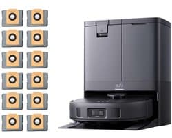 eufy Clean X10 Pro Omni Robotstofzuiger met dweil + eufy antibacteriële en geurverdrijvende stofzuigerzak (12 stuks)