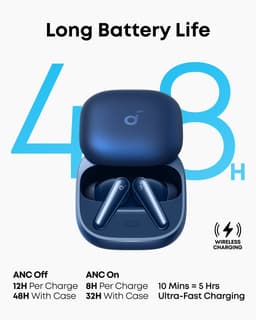 soundcore Liberty 5 by Anker, draadloze oordoppen met noise-cancelling, 2x sterkere stemonderdrukking, realtime adaptieve noise canceling, snelladen, Dolby Audio, heldere gesprekken met 6 microfoons en AI, lange batterijduur — thumbnail 5