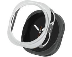 Screen protector - Geschikt voor Samsung Galaxy Watch 8 - 40 mm - Full Cover Hard Case / Beschermend Hoesje - Zilver