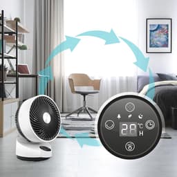 Energi besparende 90 graden kantelbare ventilator met afstandsbediening en touch-display voor woonkamer, keuken en slaapkamer tot 20 m² — thumbnail 1