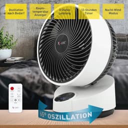 Energi besparende 90 graden kantelbare ventilator met afstandsbediening en touch-display voor woonkamer, keuken en slaapkamer tot 20 m² — thumbnail 2