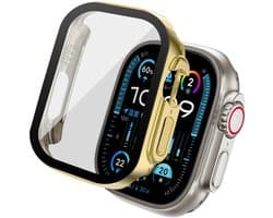 Screen protector - Geschikt voor Apple Watch Ultra / Ultra 2 / Ultra 3 - 49 mm - Full Cover Hard Case / Beschermend Hoesje - Goud