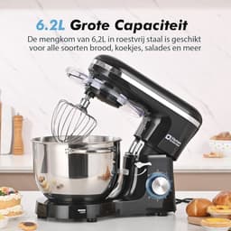 Keukenmachine met 6,2 L Capaciteit en 1400W Vermogen – Staande Mixer met Planetaire Mengtechniek — thumbnail 5