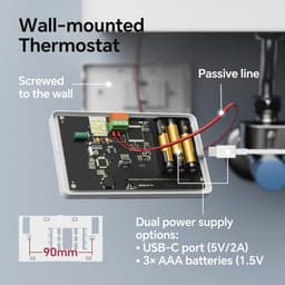 Slimme Thermostaat WiFi – Batterijgevoed – 2-Draads – Programmeerbaar – Tuya/Smart Life – 2.4GHz – 3A — thumbnail 4