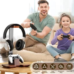 Controllerhouder - Koptelefoonstandaard - Accessoire opbergrek -Houten Controllerstandaard - Hoofdtelefoonstandaard Gamingtafel - Desktop Accessoires - Perfect voor Feestdecoratie - Kerstcadeau - Kerst — thumbnail 2