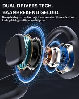 White-Label® Bone Conduction Headphone - Koptelefoon voor Activiteiten - Draadloos - Bleutooth - Zwart — thumbnail 5