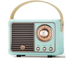 Ynkkvre - Retro bluetooth speaker - vintage decor - draagbare draadloze bluetooth speaker -blauw