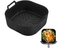 Bakplaat - siliconen airfryer-inzetstukken - geschikt voor Philips Airfryer 2000 Series NA229/00 - 20*7.5cm - BPA-vrije airfryer-accessoires - vaatwasmachinebestendige inzetstukken - zwart — thumbnail 1
